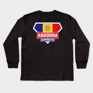 Andorra Super Flag Supporter Kids Long Sleeve T-Shirt